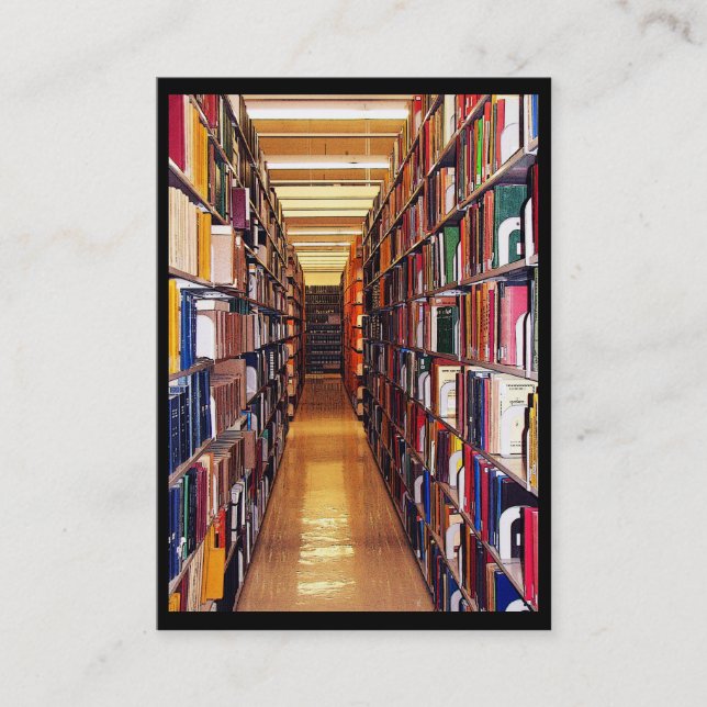 Bibliothekstapel ATC Visitenkarte (Vorderseite)