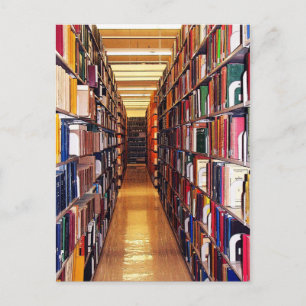 Bibliothekstapel-Kalender Postkarte