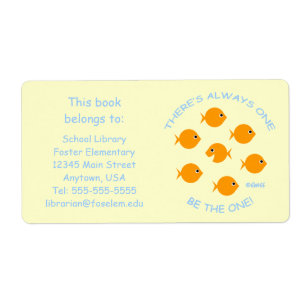 Bibliothèque de l'école primaire Cute Étiquette