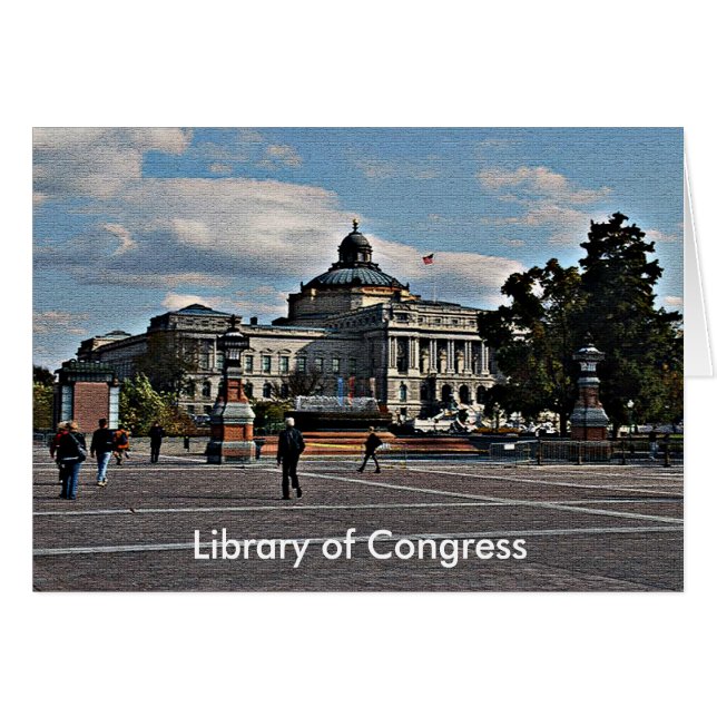 Bibliothèque du Congrès en Mosaic Motif Card (Devant horizontal)