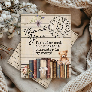 Bibliothèque vintage Cartes Florales Livres Ours B