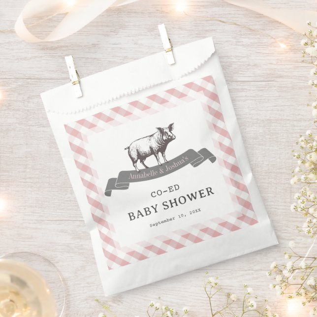 Bibs & Ribs GRILLEN Rustic Pink Gingham Kinderdusc Geschenktütchen (Ausgeschnitten)