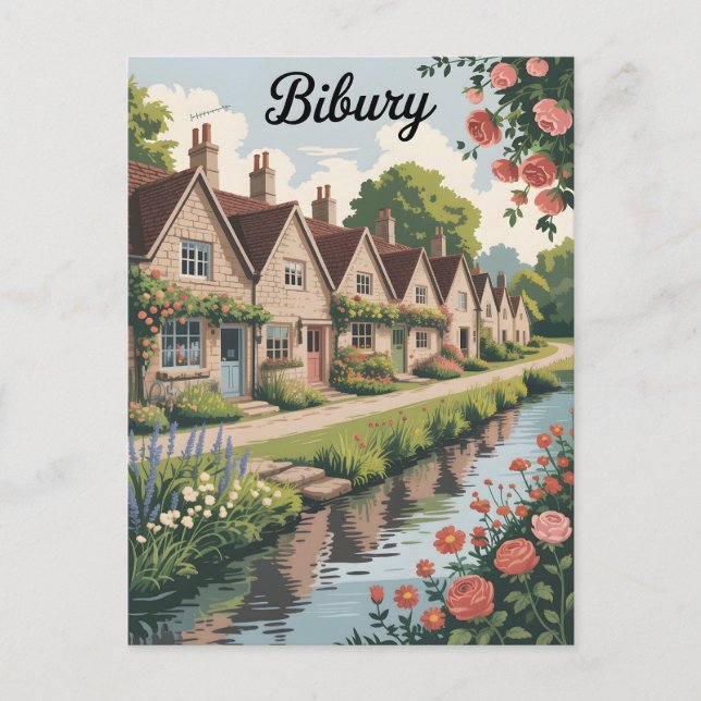 Bibury Vintage Postkarte (Vorderseite)