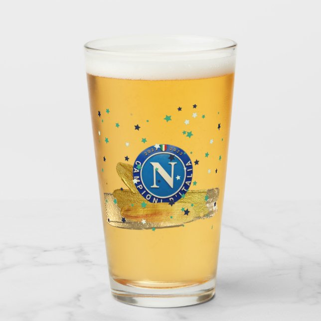 Bicchiere di birra Scudetto Napoli Glas (Vorne (Gefüllt))