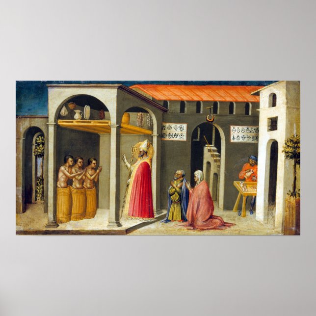 Bicci di Lorenzo Saint Nicholas Wiederbeleben Poster (Vorne)