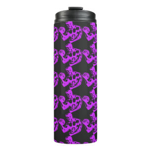 Bicep Curl Minimalist Gym - Purple Fitness Design Thermosbecher