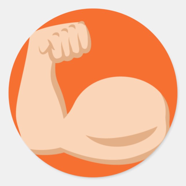 Biceps Emoji Runder Aufkleber (Vorderseite)