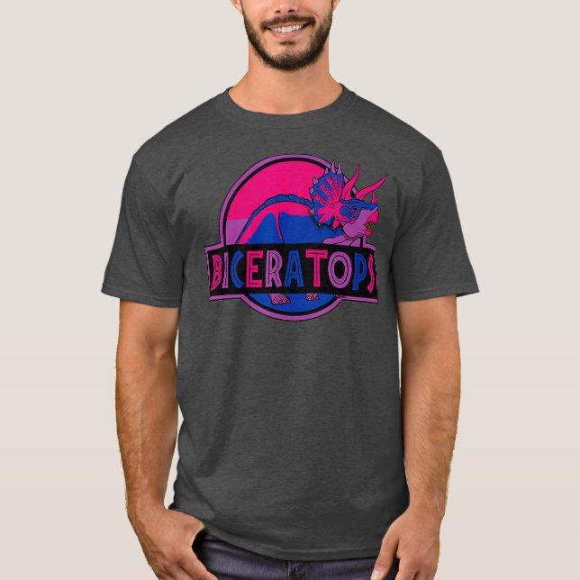 Biceratops Dinosaur LGBT Pride T-Shirt (Vorderseite)