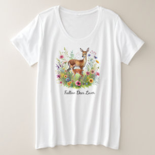 Biche et faon de daim avec des fleurs