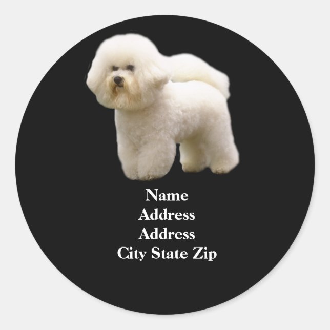 Bichon-Adressetikett Runder Aufkleber (Vorderseite)