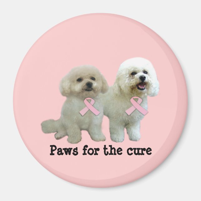 Bichon Brustkrebs Magnet (Vorne)