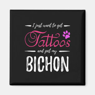 Bichon Dog Lover Tattoo Funny Dog Mama Geschenk Id Magnet