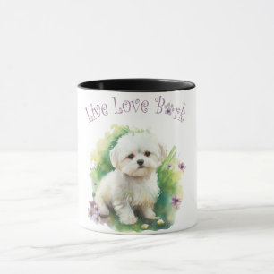 Bichon Dog Mama Floral Tasse