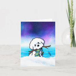 Bichon Fishing Note Card Dankeskarte