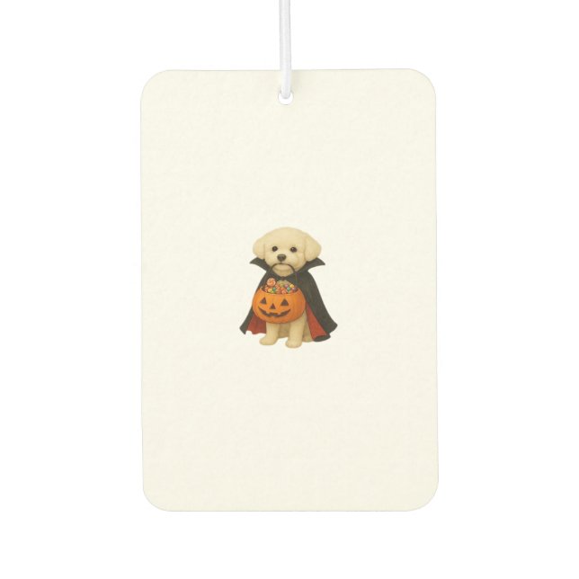 Bichon Fris� Halloween Vampire Pup with Pumpkin Ba Autolufterfrischer (Vorderseite)