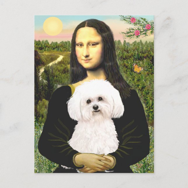 Bichon Frise 2R - Mona Lisa Postkarte (Vorderseite)