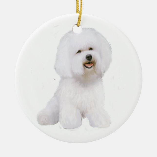 Bichon Frise (A) Keramik Ornament (Vorne)