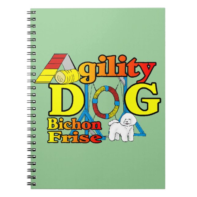 Bichon Frise Agility Notizblock (Vorderseite)