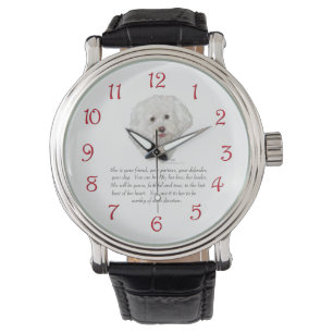 Bichon Frise Andenken WEIBLICH Armbanduhr