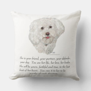 Bichon Frise Andenken WEIBLICH Kissen