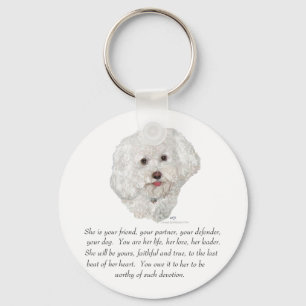Bichon Frise Andenken WEIBLICH Schlüsselanhänger