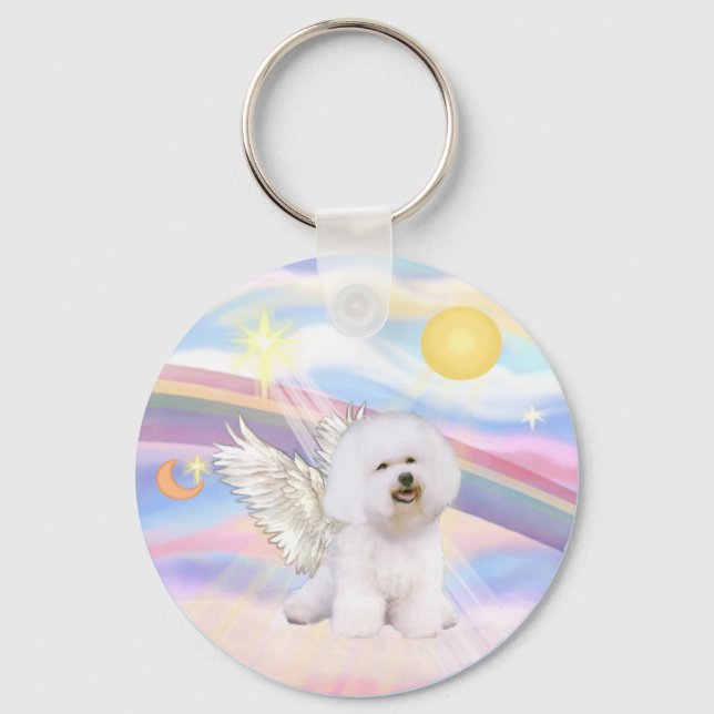 Bichon Frise Angel Schlüsselanhänger (Vorderseite)