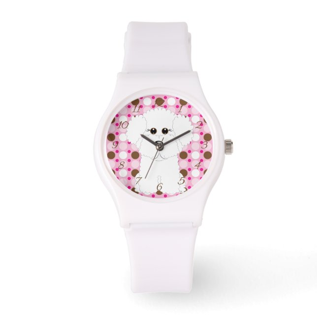 Bichon Frise Armbanduhr (Vorderseite)