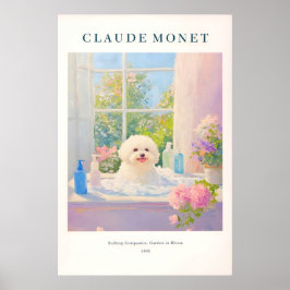 Bichon Frise Art Print Monet Style French Bathroom Poster