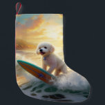 Bichon Frise Beach Surfmalerei Kleiner Weihnachtsstrumpf<br><div class="desc">Tauchen Sie ein in die spielerische Welt des Kaninchen-Abenteuers mit diesem faszinierenden Bild. Ein gepflegter Hund geht zu den Wellen und reitet geschickt auf einem sonnengeküssten Strand. Das lebendige Kunstwerk vereint wunderbar das Wesentliche der Erregung am Strand, während der Hund furchtlos auf den Wellen reitet und den Geist von Spaß...</div>