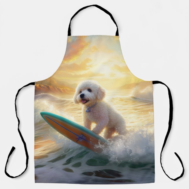 Bichon Frise Beach Surfmalerei Schürze (Vorderseite)