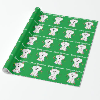 Bichon Frise beleuchtet WeihnachtsPackpapier Geschenkpapier