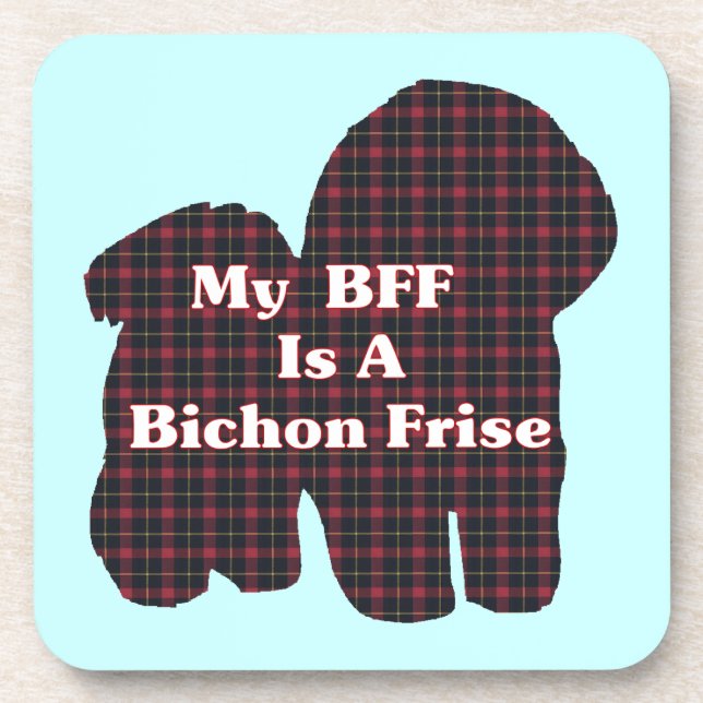 Bichon Frise BESTE FREUNDIN Getränkeuntersetzer (Vorderseite)