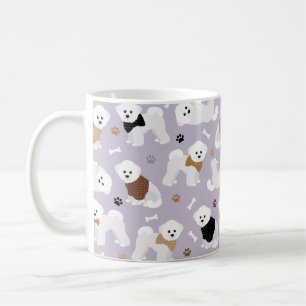 Bichon Frise Bones et pattes Purple Coffee Mug