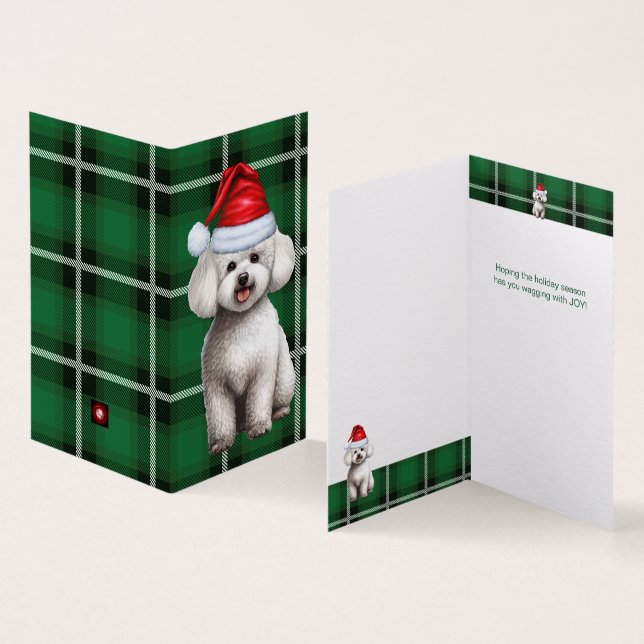 Bichon Frise Chien de vacances Vert Plaid Noël (Inside and Outside)
