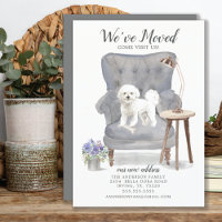 Bichon Frise Chien Nous avons Déménagé Faire-part