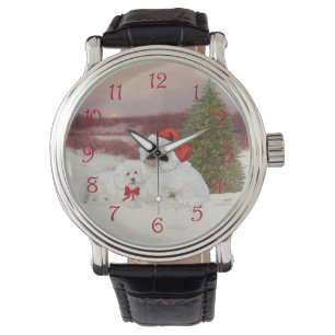 Bichon Frise Christmas Armbanduhr