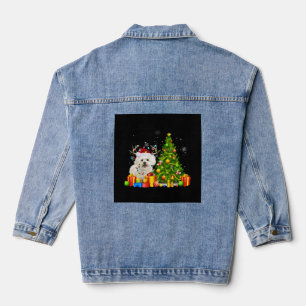 Bichon Frise Christmas Dog Lover Xmas Santa Jeansjacke