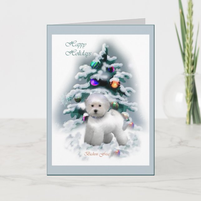 Bichon Frise Christmas Geschenke Feiertagskarte (Vorderseite)