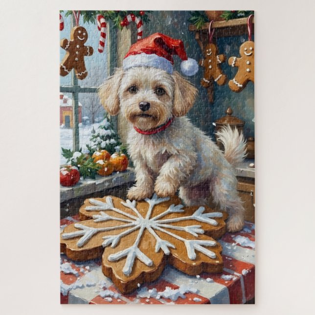Bichon Frise Christmas Gingerbread Baking Holiday (Vertikal)