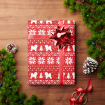 Bichon Frise Christmas Hunde Holiday Pattern Red Geschenkpapier<br><div class="desc">Rot-weiße Strick Weihnachtspullover Stil mit Bichon Frise Silhouetten. Lassen Sie Ihren Urlaub mit einem besonderen Geschenk in diesem niedlichen gemusterten Bichon-Verpackungspapier abrunden. Karo in Jenn's Doodle World für noch festliche Weihnachtsgeschenke für Liebhaber vieler Hunderassen.</div>