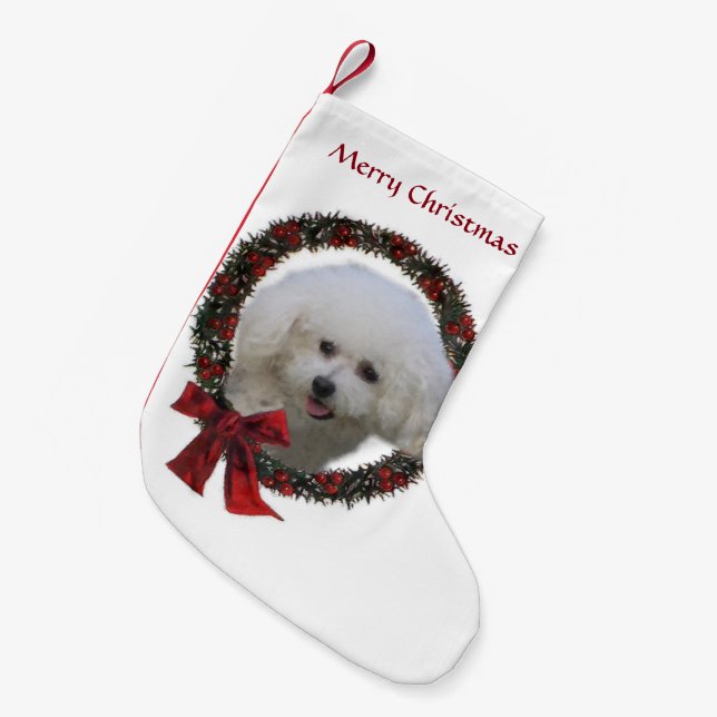 Bichon Frise Christmas Kleiner Weihnachtsstrumpf (Vorderansicht (hängend))