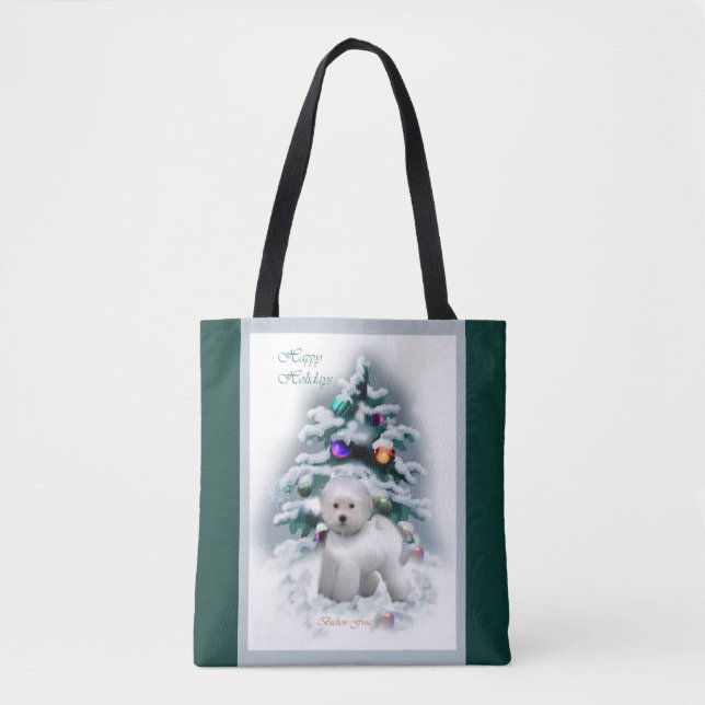Bichon Frise Christmas Tasche (Vorderseite)