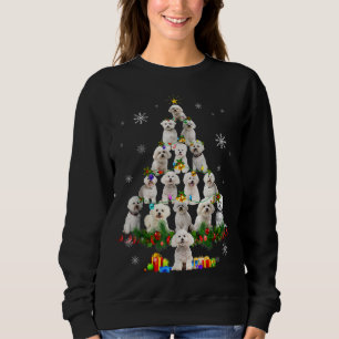 Bichon Frise Christmas Tree Lights Funny Dog Xmas Sweatshirt