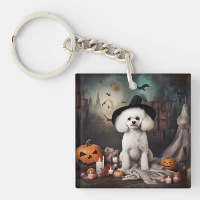 Bichon Frise Citrouilles Halloween effrayant (Devant)