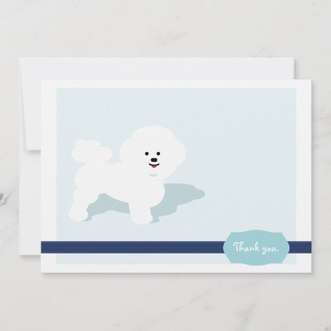 Bichon Frise danken Ihnen zu kardieren Dankeskarte (Vorderseite)