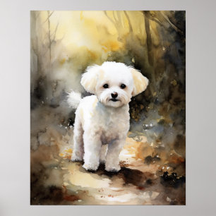 Bichon Frise Dog Art Imprimer Poster