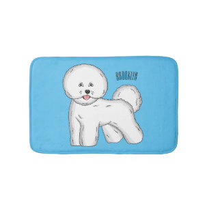 Bichon frise dog cartoon illustration badematte