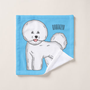 Bichon frise dog Cartoon Illustration Badhandtuch Set