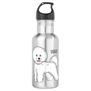 Bichon frise dog Cartoon Illustration Edelstahlflasche