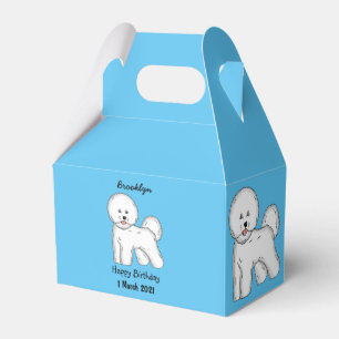 Bichon frise dog Cartoon Illustration Geschenkschachtel